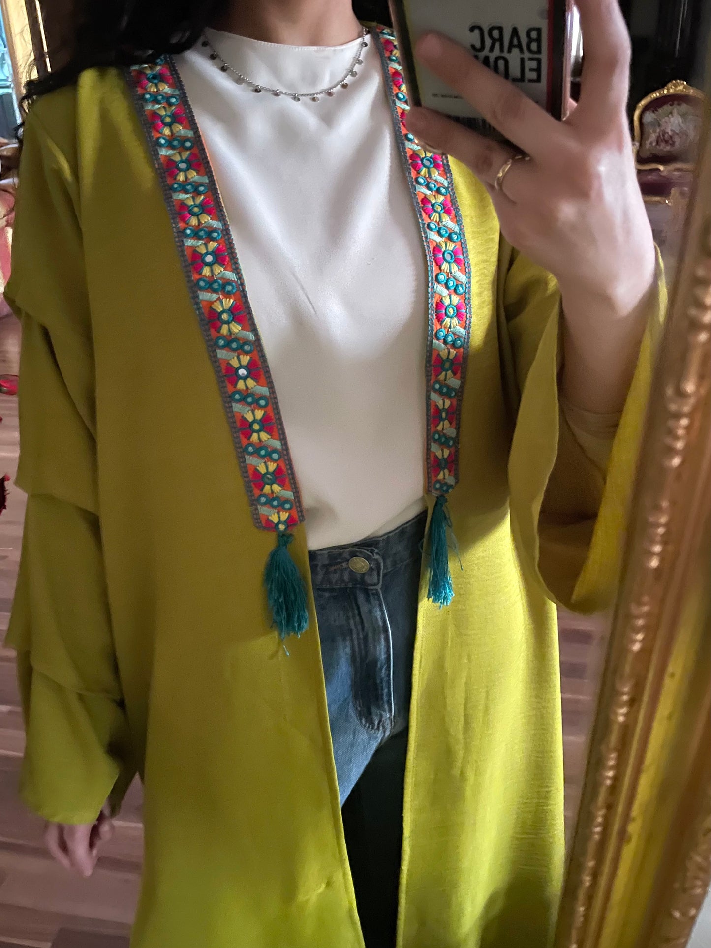 Yellow linen kaftan