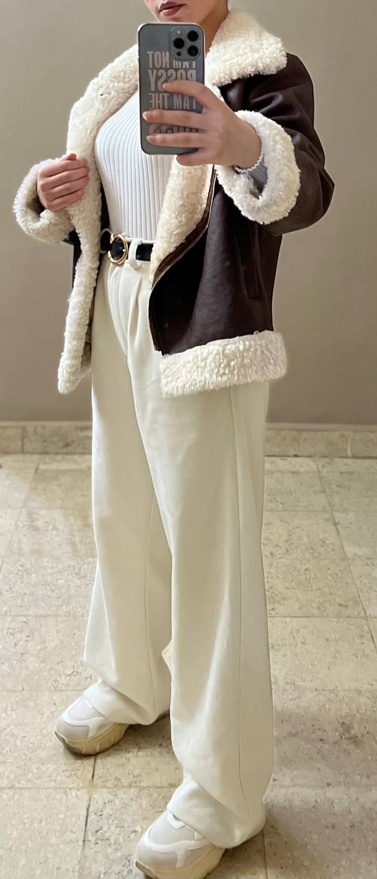 suede pants in white