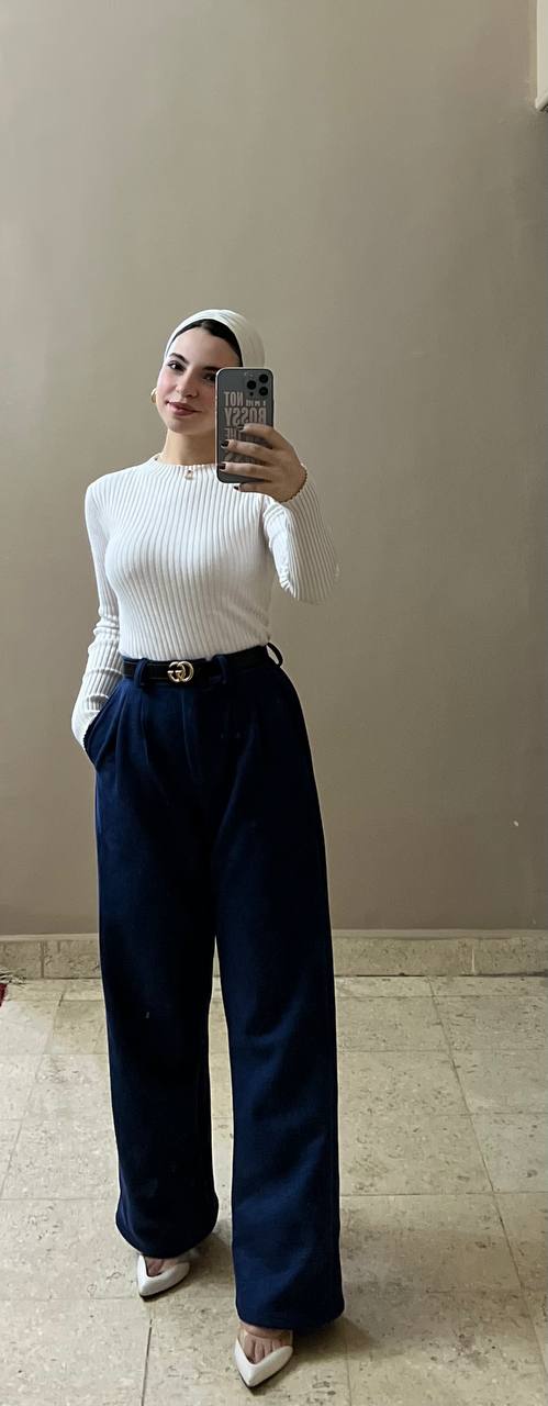 suede pants in dark blue